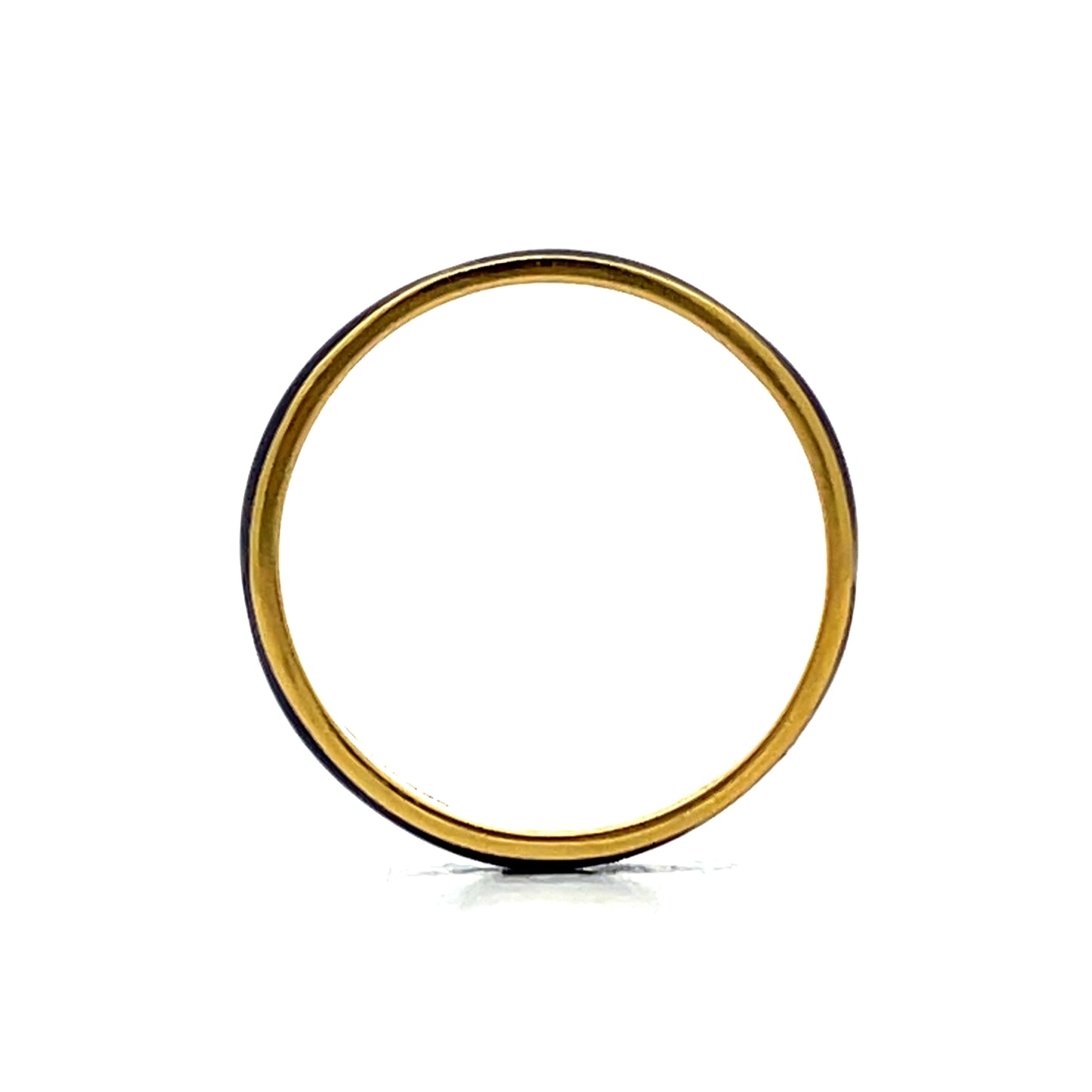 3mm Blue Enamel Stacking Band in 14k Yellow Gold