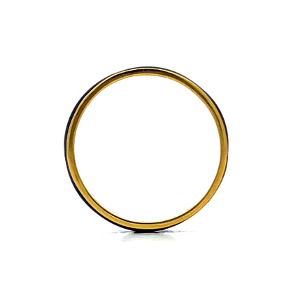 3mm Blue Enamel Stacking Band in 14k Yellow Gold
