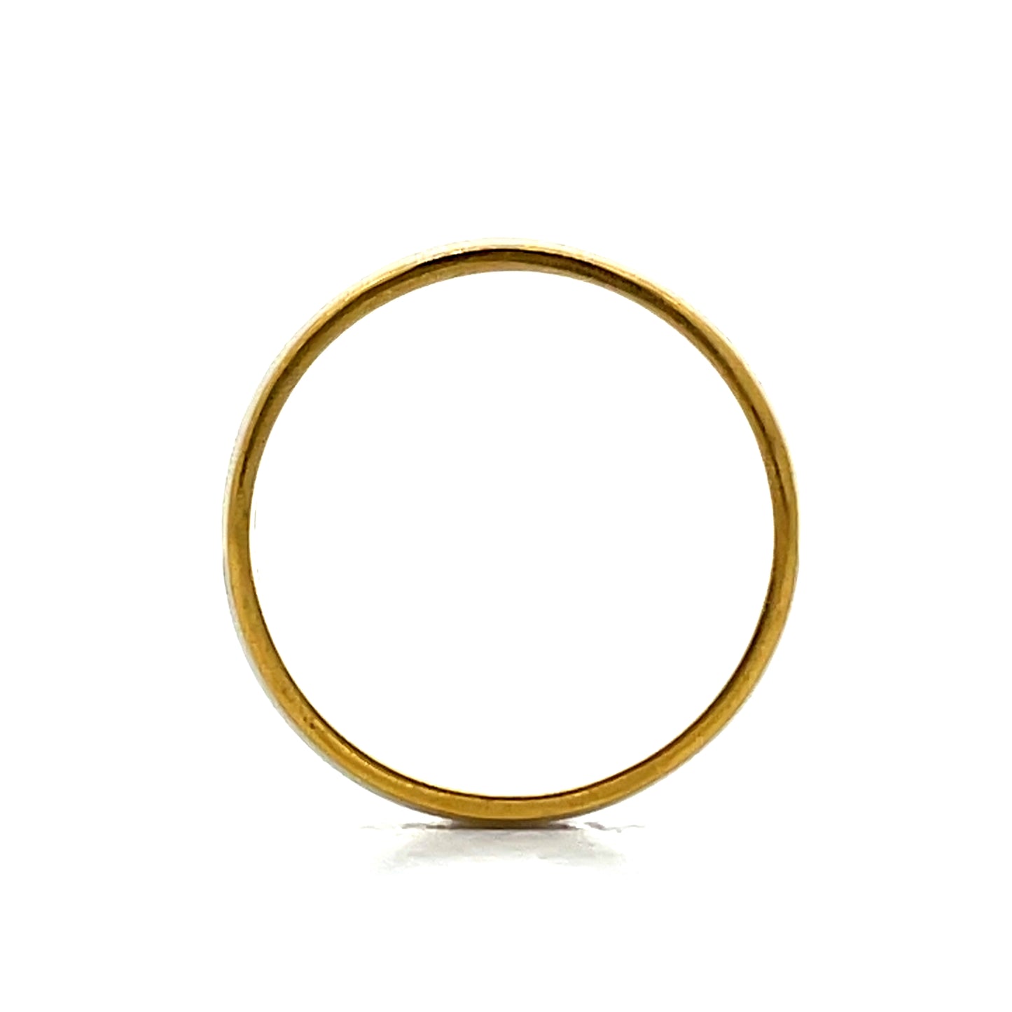 3mm White Enamel Wedding Band in 14k Yellow Gold