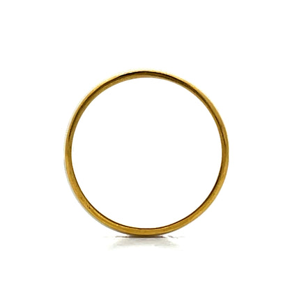 3mm White Enamel Wedding Band in 14k Yellow Gold