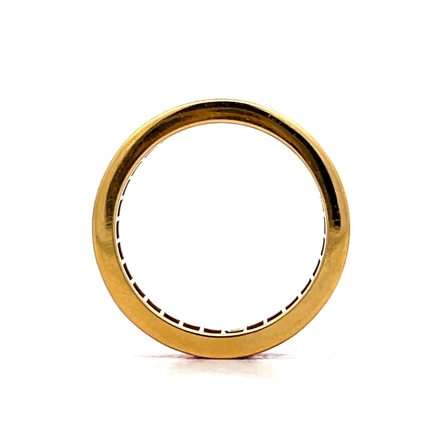 3.77 French Cut Ruby Eternity Band in 18k Yellow Gold