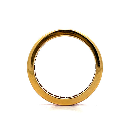 3.77 French Cut Ruby Eternity Band in 18k Yellow Gold