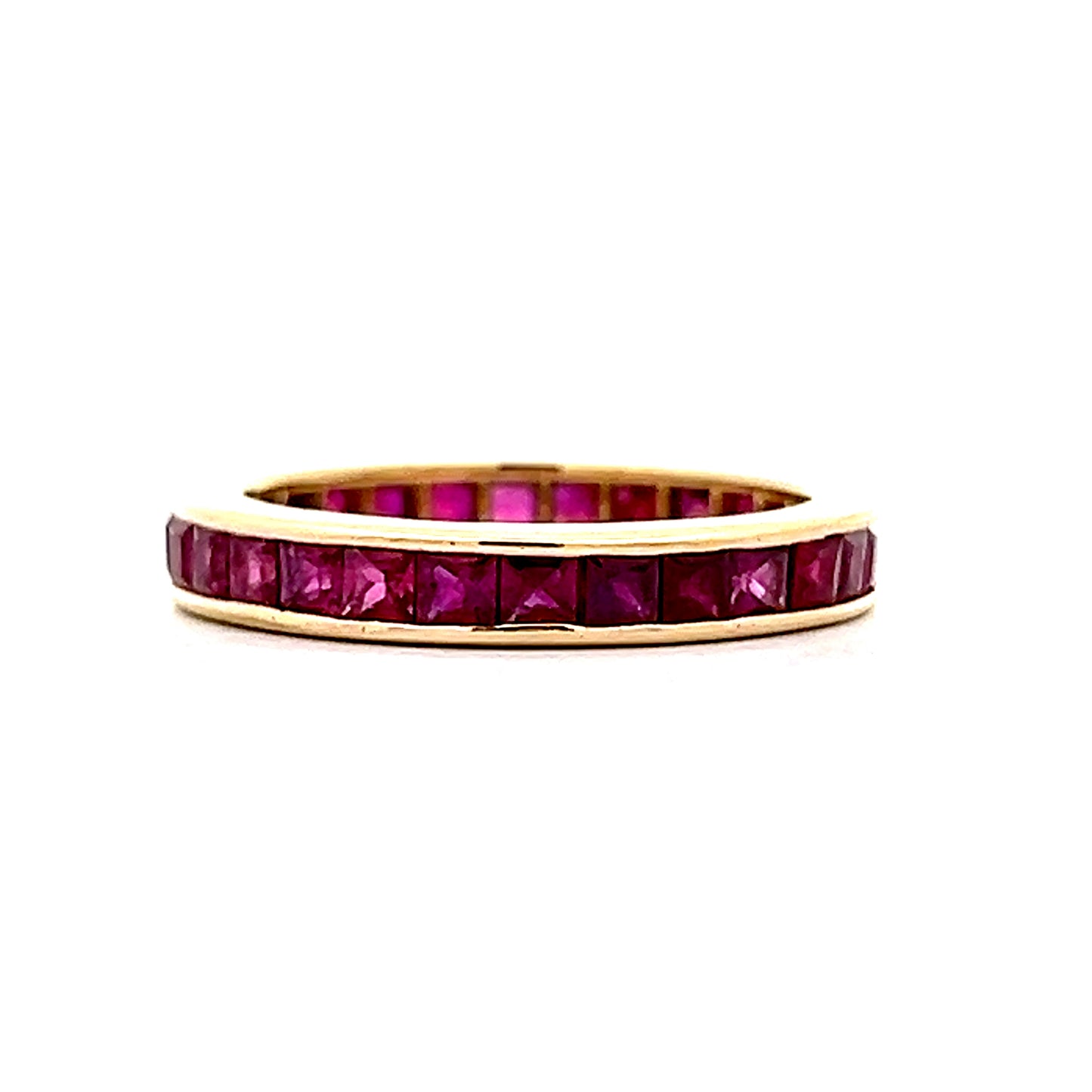 2 Carat Channel Set Ruby Eternity Band in 18k