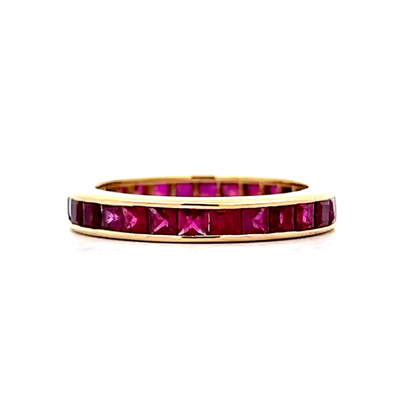 2 Carat Channel Set Ruby Eternity Band in 18k
