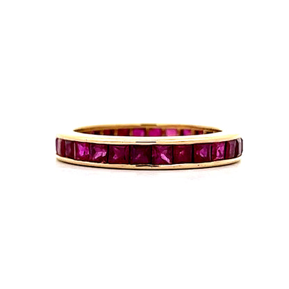 2 Carat Channel Set Ruby Eternity Band in 18k