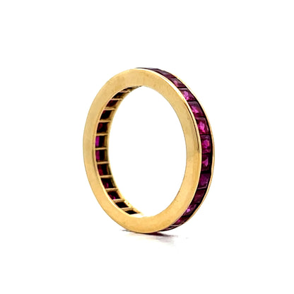 2 Carat Channel Set Ruby Eternity Band in 18k