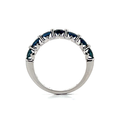 1.40 Round Cut Blue Sapphire Band in 14k