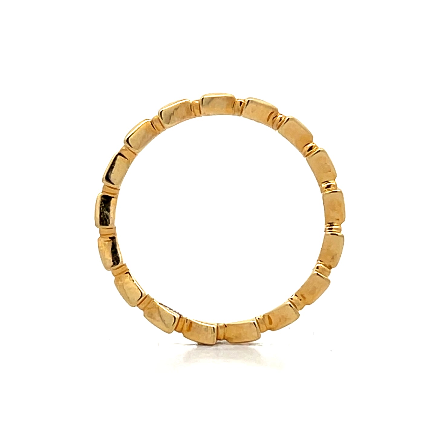 Triangle Station Wedding Band in 18k Yellow Gold