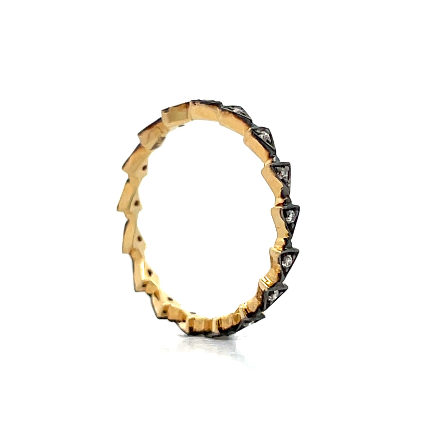 .12 Diamond Geometric Wedding Band in 18k