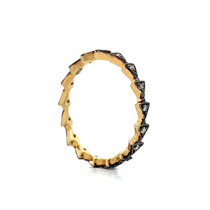 .12 Diamond Geometric Wedding Band in 18k