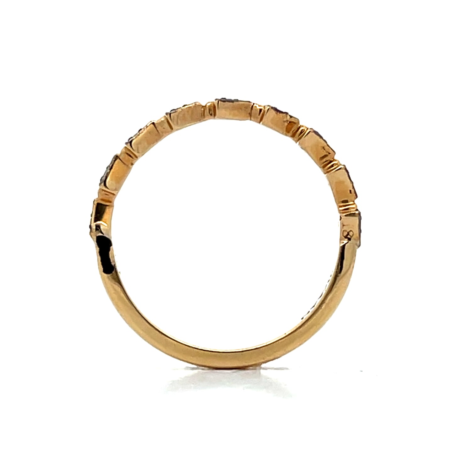 .06 Diamond Geometric Wedding Band in 18k