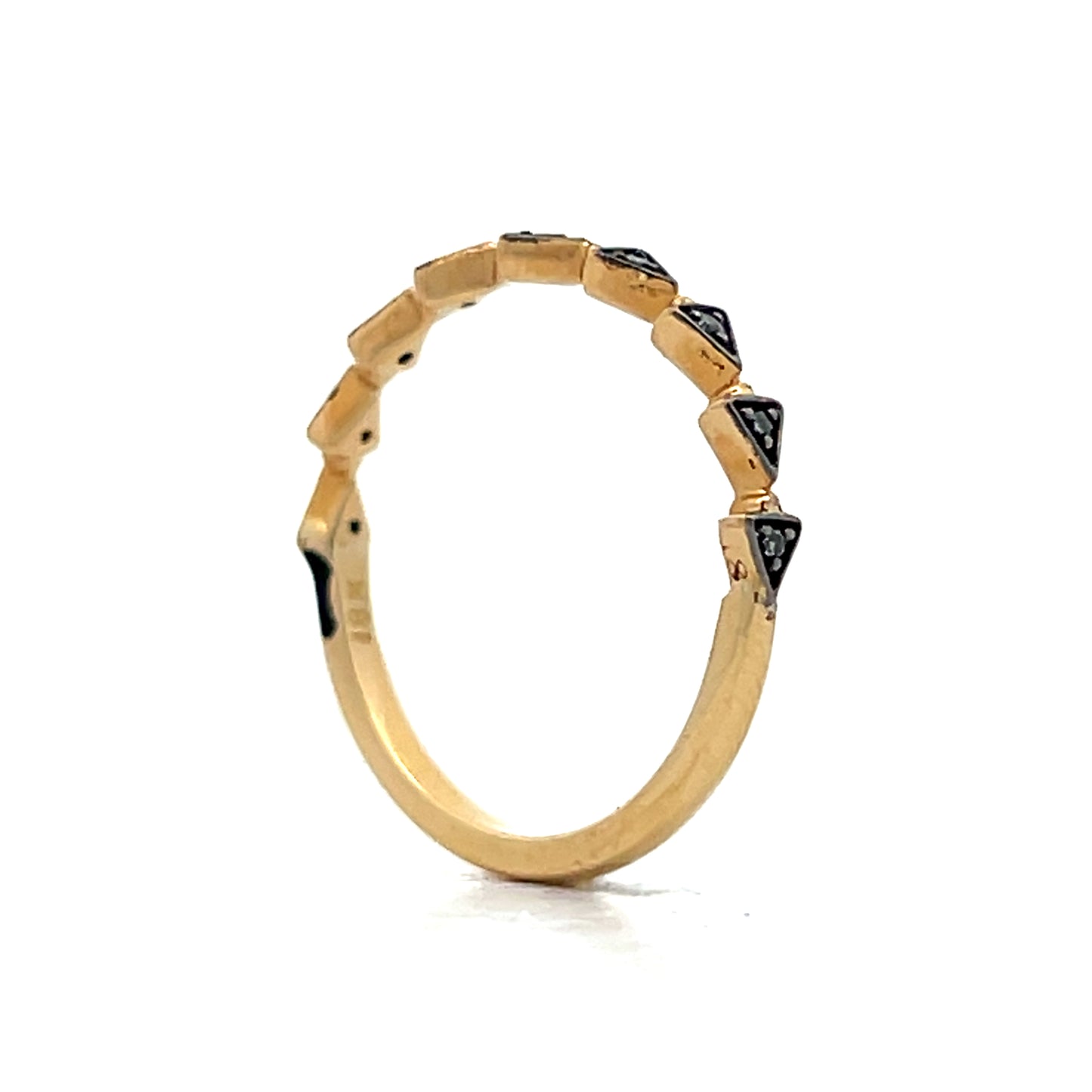 .06 Diamond Geometric Wedding Band in 18k