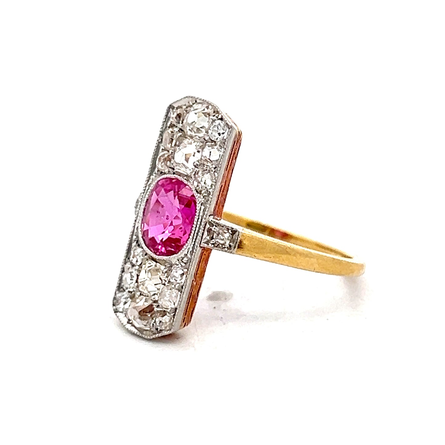 1.01 Vintage Edwardian Cocktail Ring in 18k/Platinum