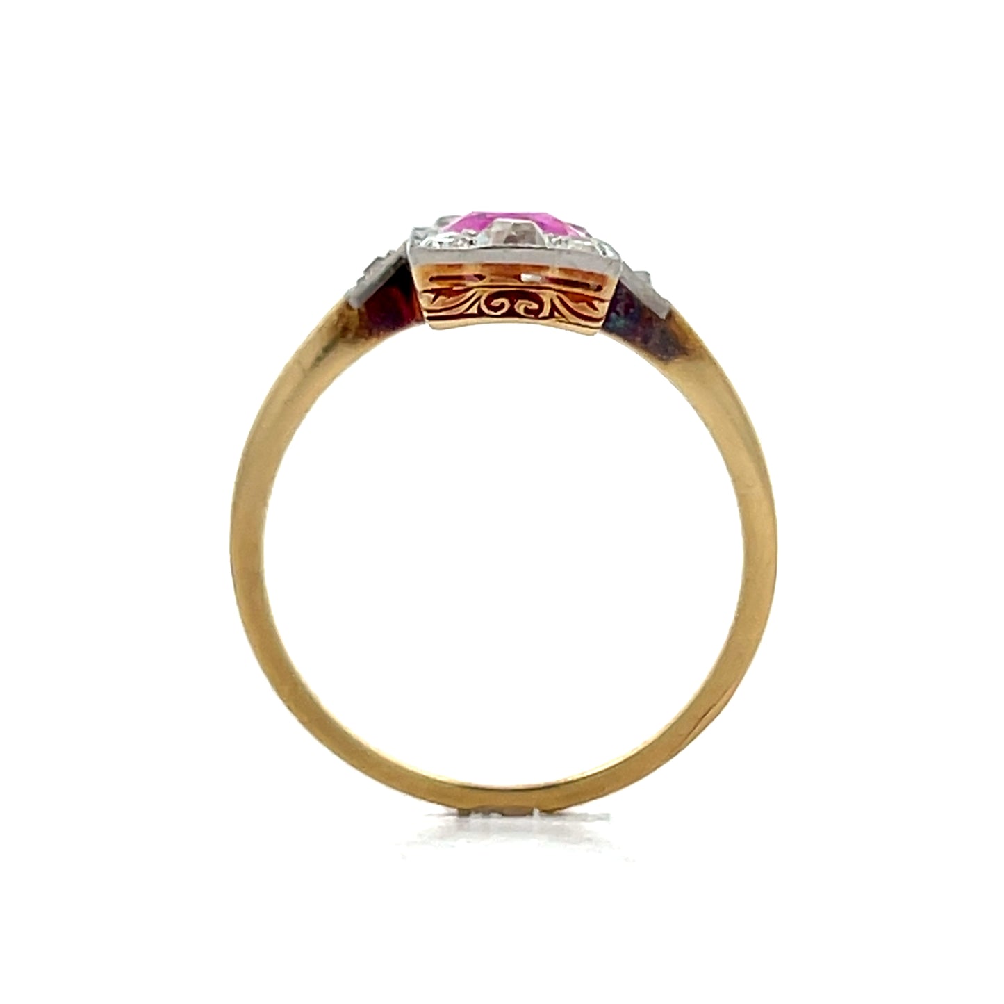 1.01 Vintage Edwardian Cocktail Ring in 18k/Platinum