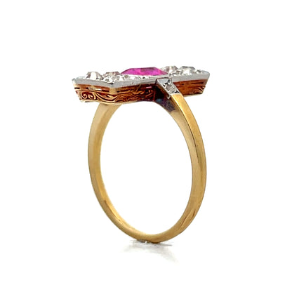 1.01 Vintage Edwardian Cocktail Ring in 18k/Platinum