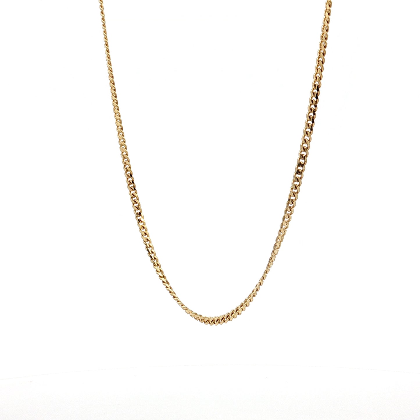 Unisex Flat Curb Link Chain Necklace 10k Yellow Gold