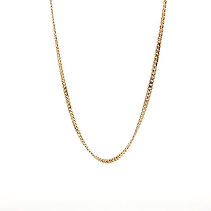 Unisex Flat Curb Link Chain Necklace 10k Yellow Gold