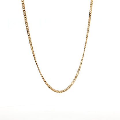 Unisex Flat Curb Link Chain Necklace 10k Yellow Gold