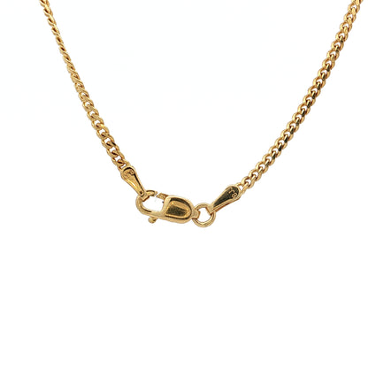 Unisex Flat Curb Link Chain Necklace 10k Yellow Gold