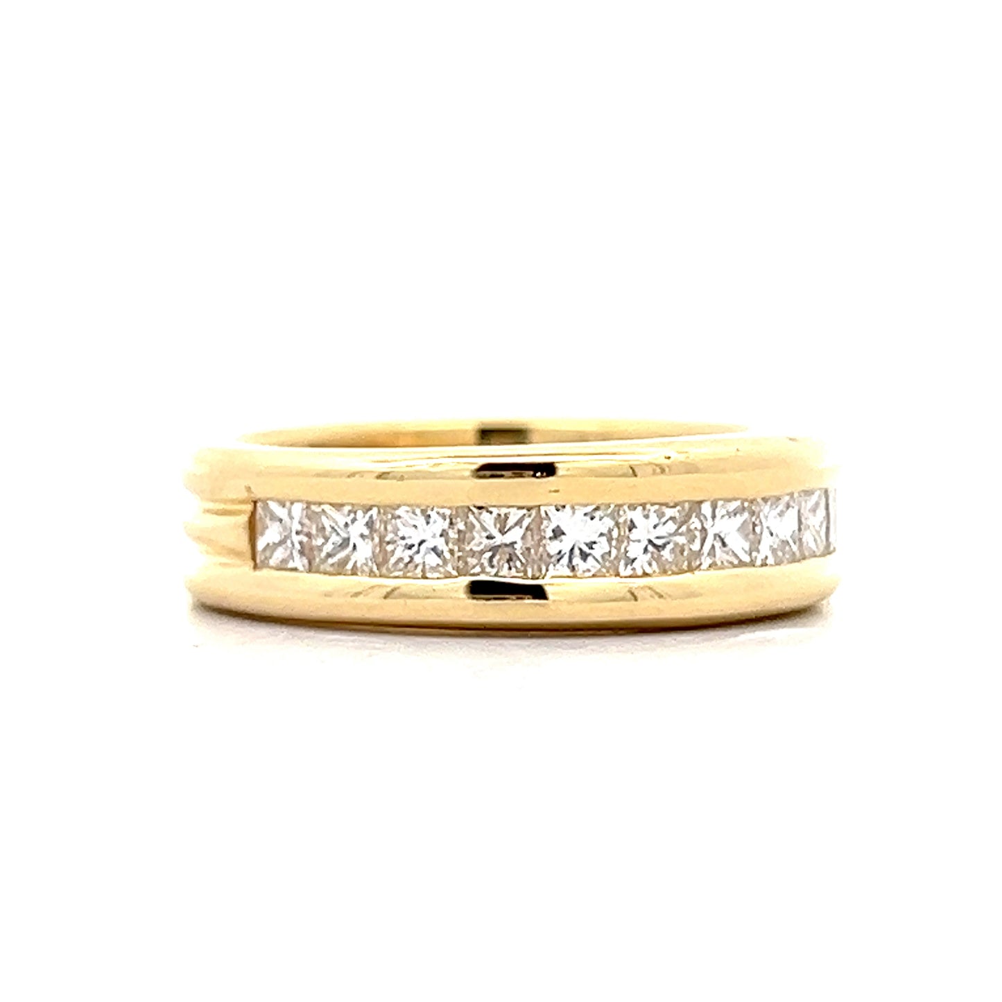 1.40 Channel Set Princess Diamond Wedding Band 18k