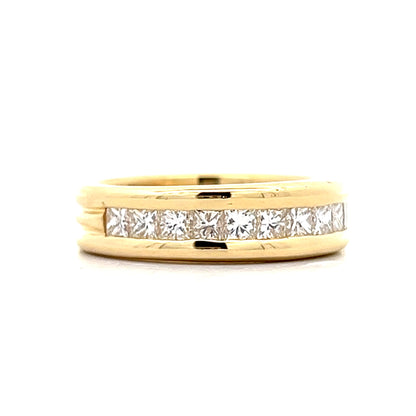 1.40 Channel Set Princess Diamond Wedding Band 18k
