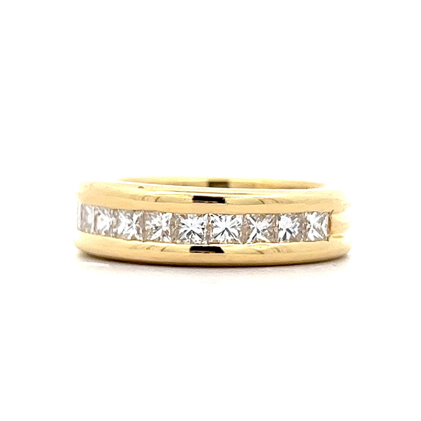 1.40 Channel Set Princess Diamond Wedding Band 18k