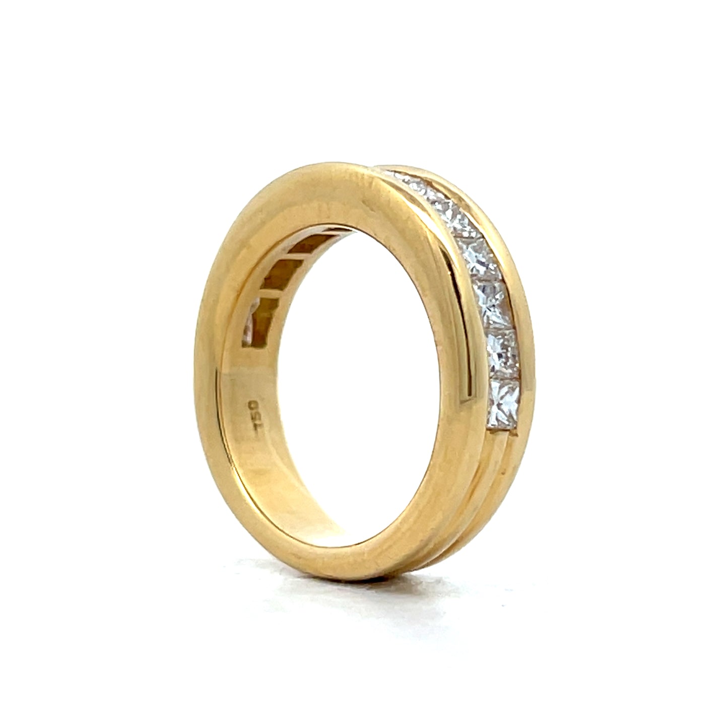 1.40 Channel Set Princess Diamond Wedding Band 18k