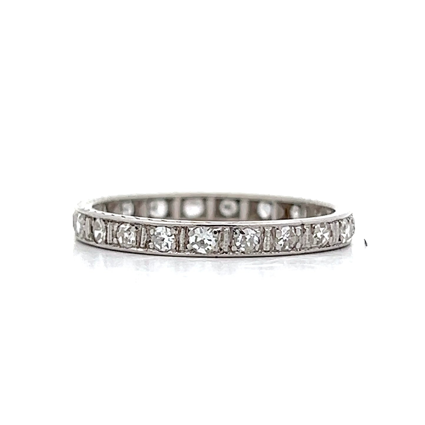 .42 Antique Art Deco Diamond Eternity Band in Platinum