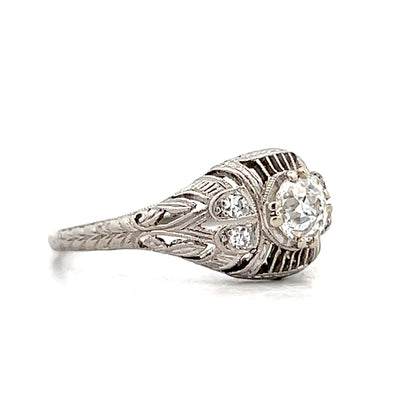 .43 Antique Art Deco Engagement Ring in Platinum