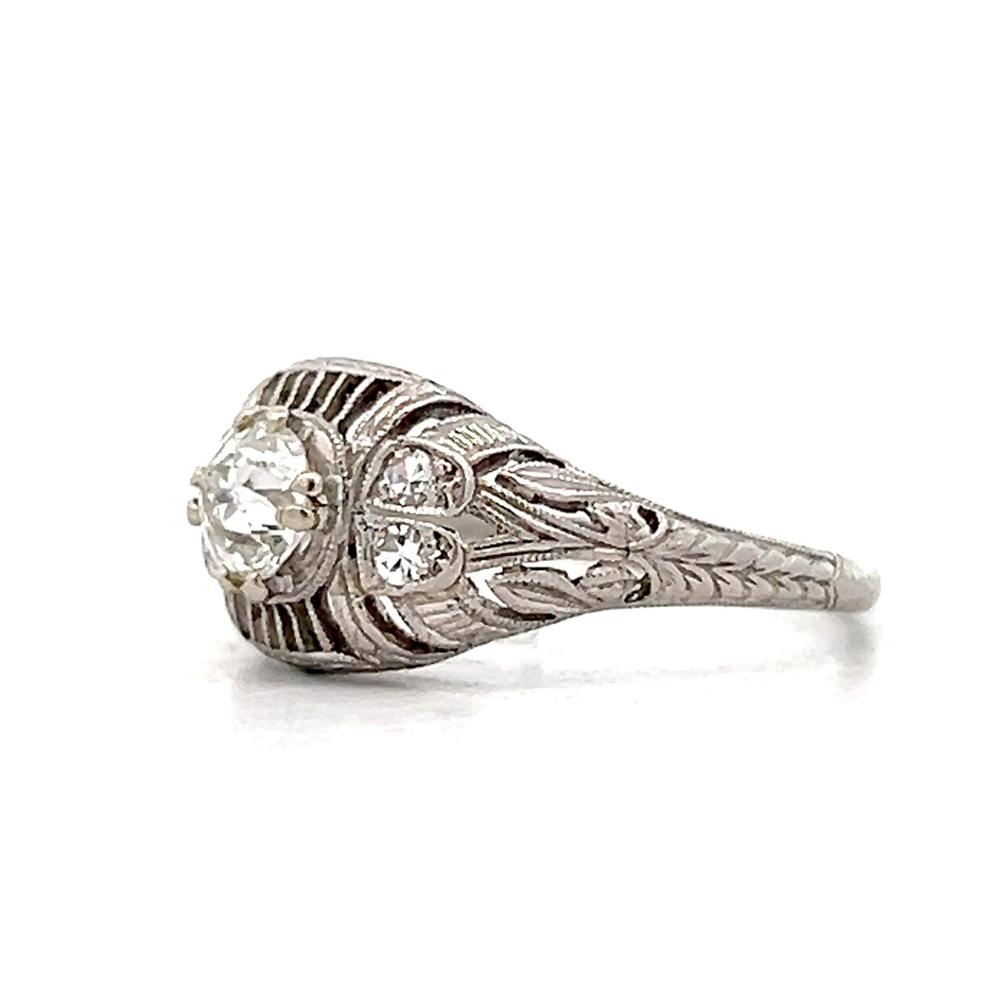 .43 Antique Art Deco Engagement Ring in Platinum