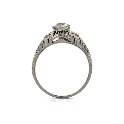 .43 Antique Art Deco Engagement Ring in Platinum