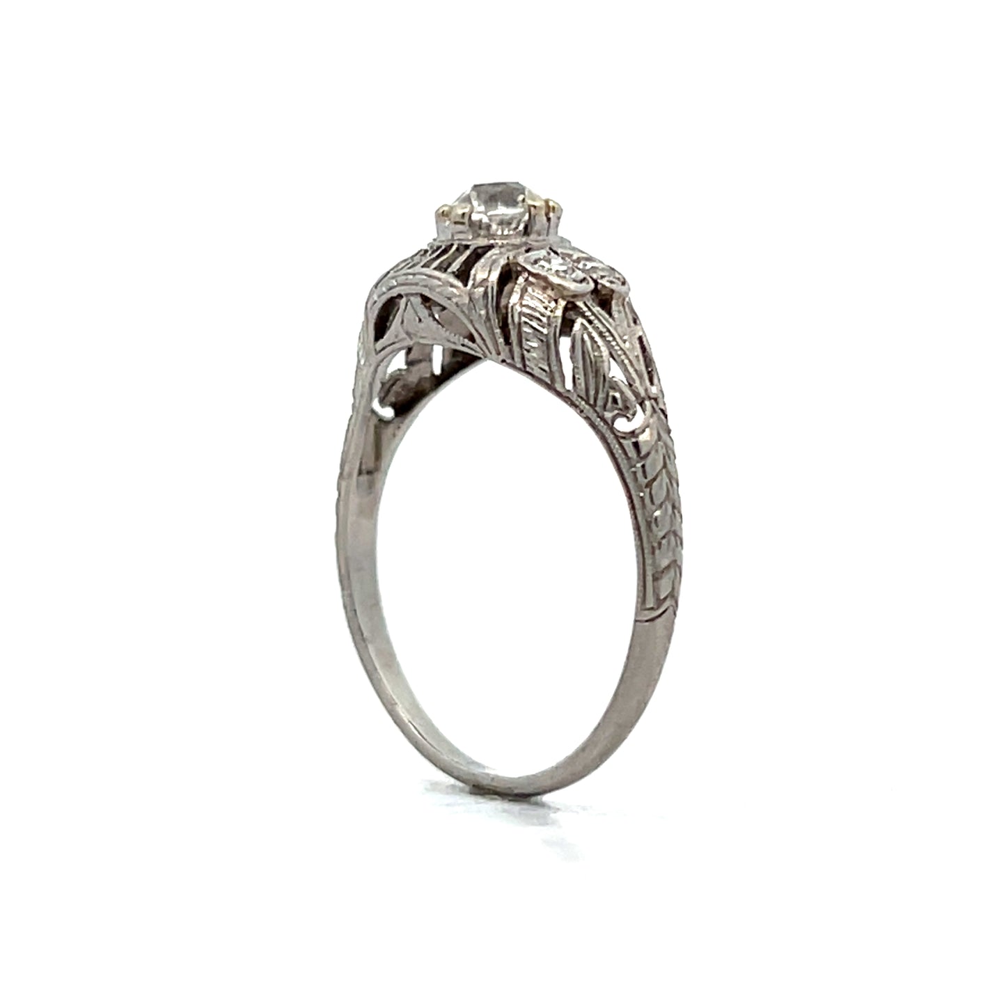 .43 Antique Art Deco Engagement Ring in Platinum