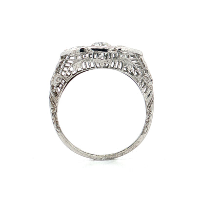 .80 Vintage Diamond Three Stone Engagement Ring 18k