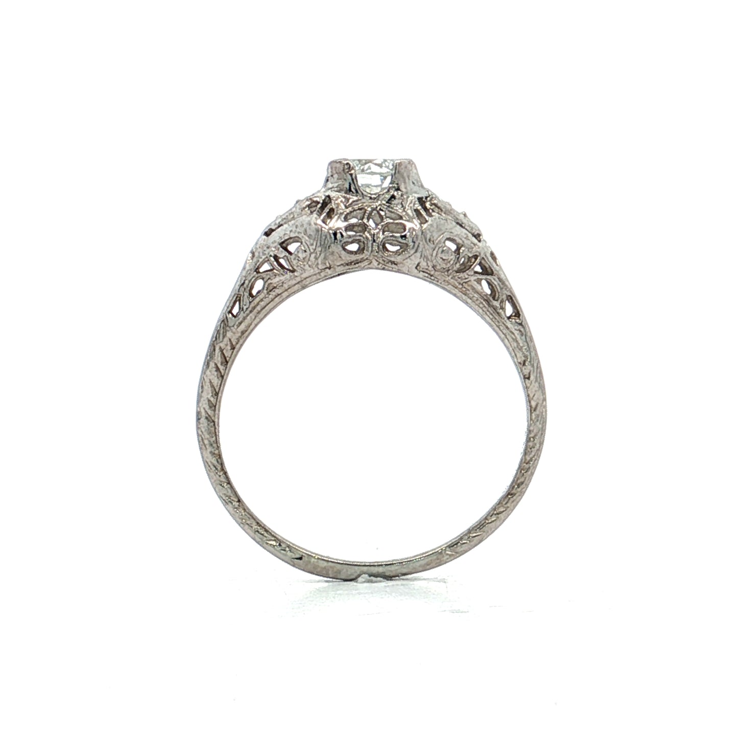 .50 Antique Deco European Diamond Engagement Ring 18k
