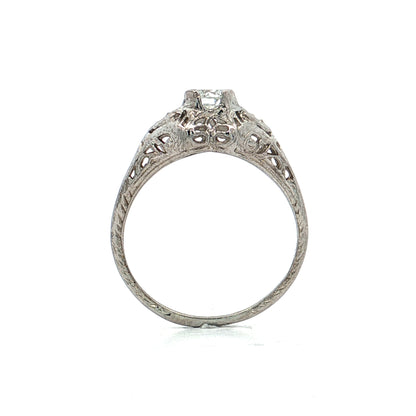 .50 Antique Deco European Diamond Engagement Ring 18k