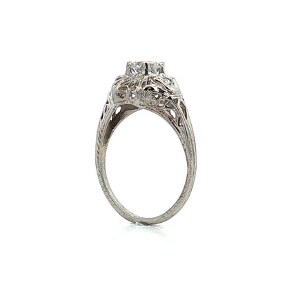 .50 Antique Deco European Diamond Engagement Ring 18k