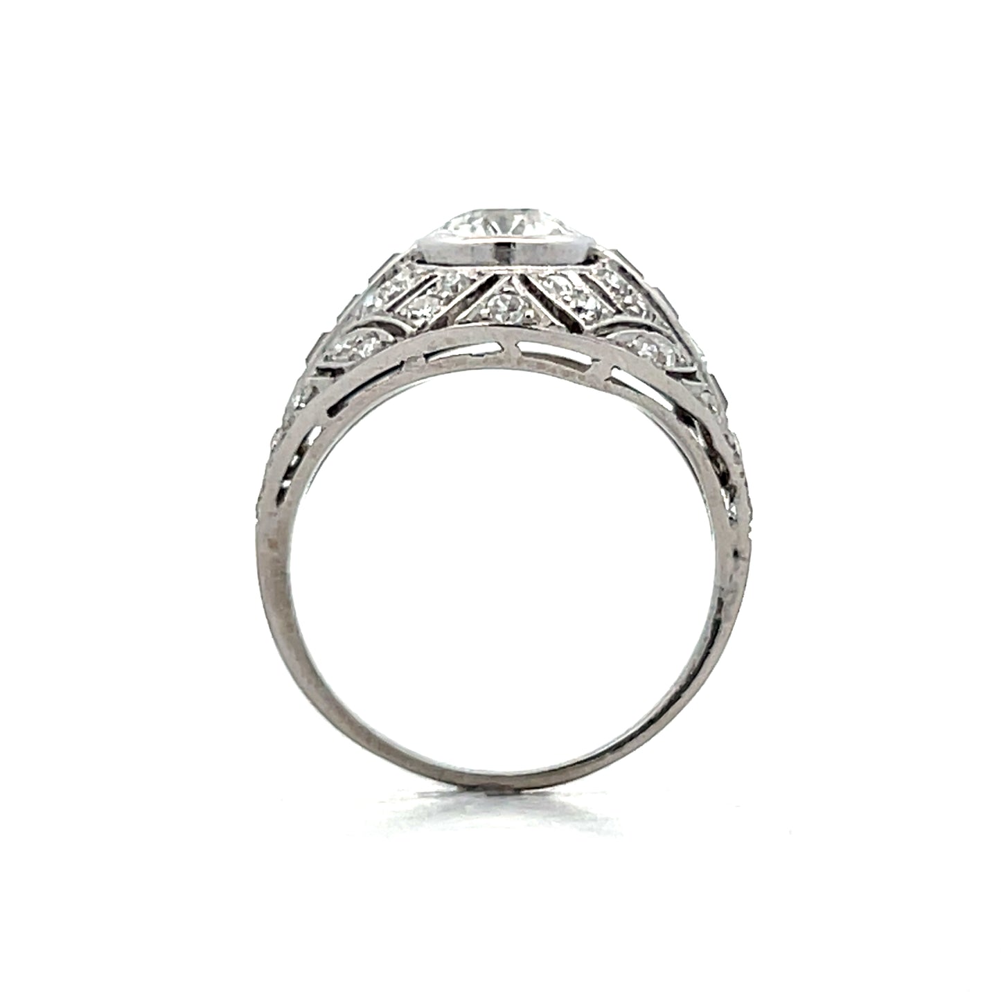 1.50 Vintage Deco Diamond Engagement Ring Platinum