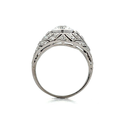 1.50 Vintage Deco Diamond Engagement Ring Platinum