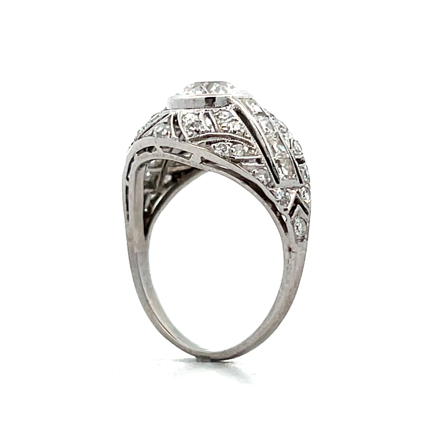1.50 Vintage Deco Diamond Engagement Ring Platinum