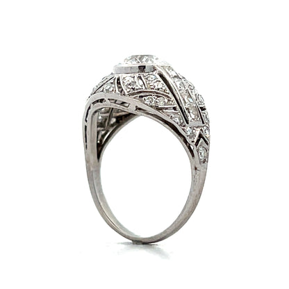 1.50 Vintage Deco Diamond Engagement Ring Platinum