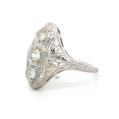 .25 Vintage Art Deco Three Stone Ring in 18k