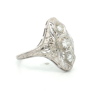 .25 Vintage Art Deco Three Stone Ring in 18k