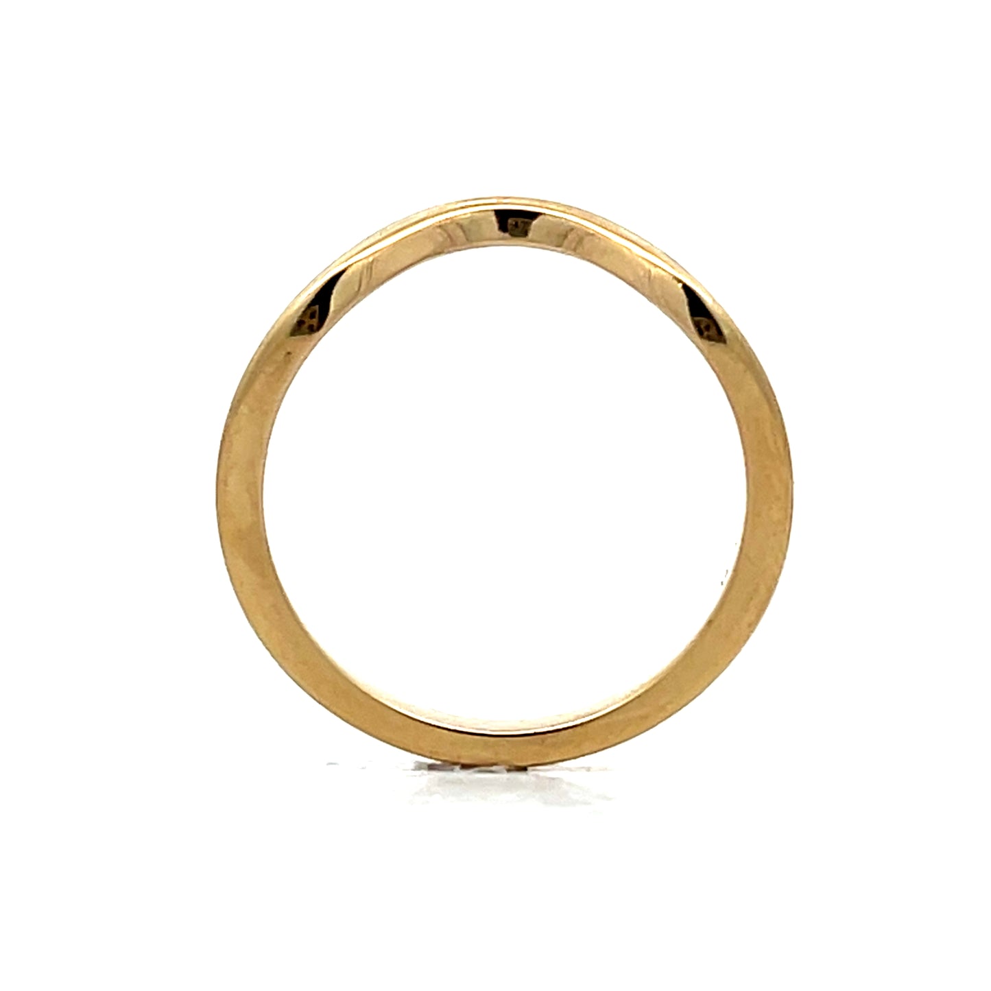 Double Ridged Contoured Wedding Band in 14k