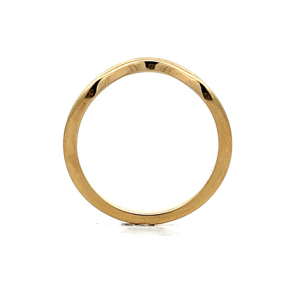 Double Ridged Contoured Wedding Band in 14k