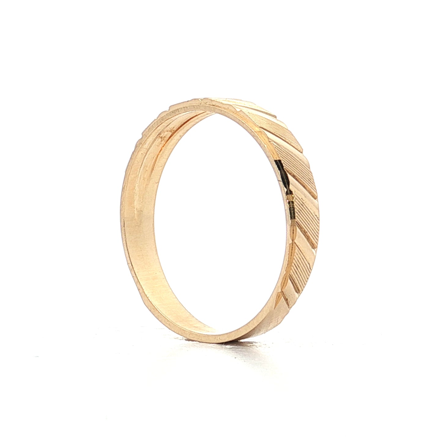 Mens 5mm Textured Wedding Band 14k Yellow Gold