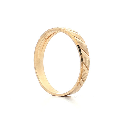 Mens 5mm Textured Wedding Band 14k Yellow Gold