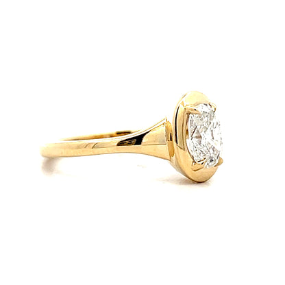 .75 Oval Diamond Engagement Ring in 14k Yellow Gold
