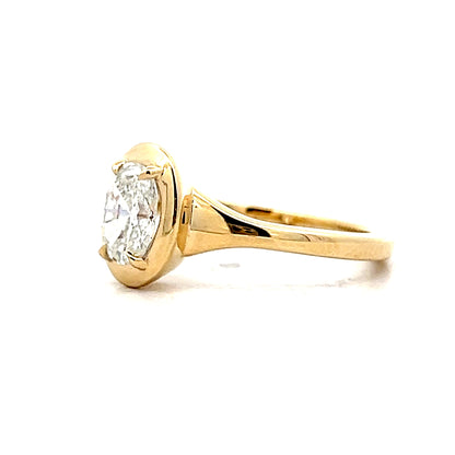 .75 Oval Diamond Engagement Ring in 14k Yellow Gold