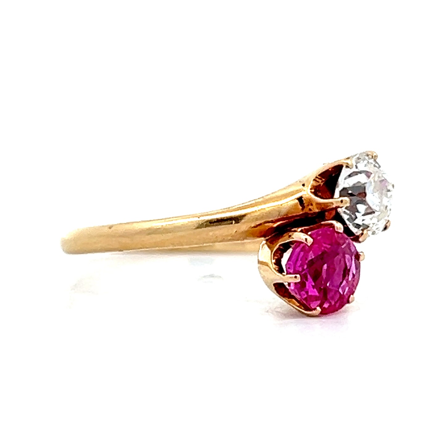 Antique Victorian Toi Et Moi Engagement Ring 14k