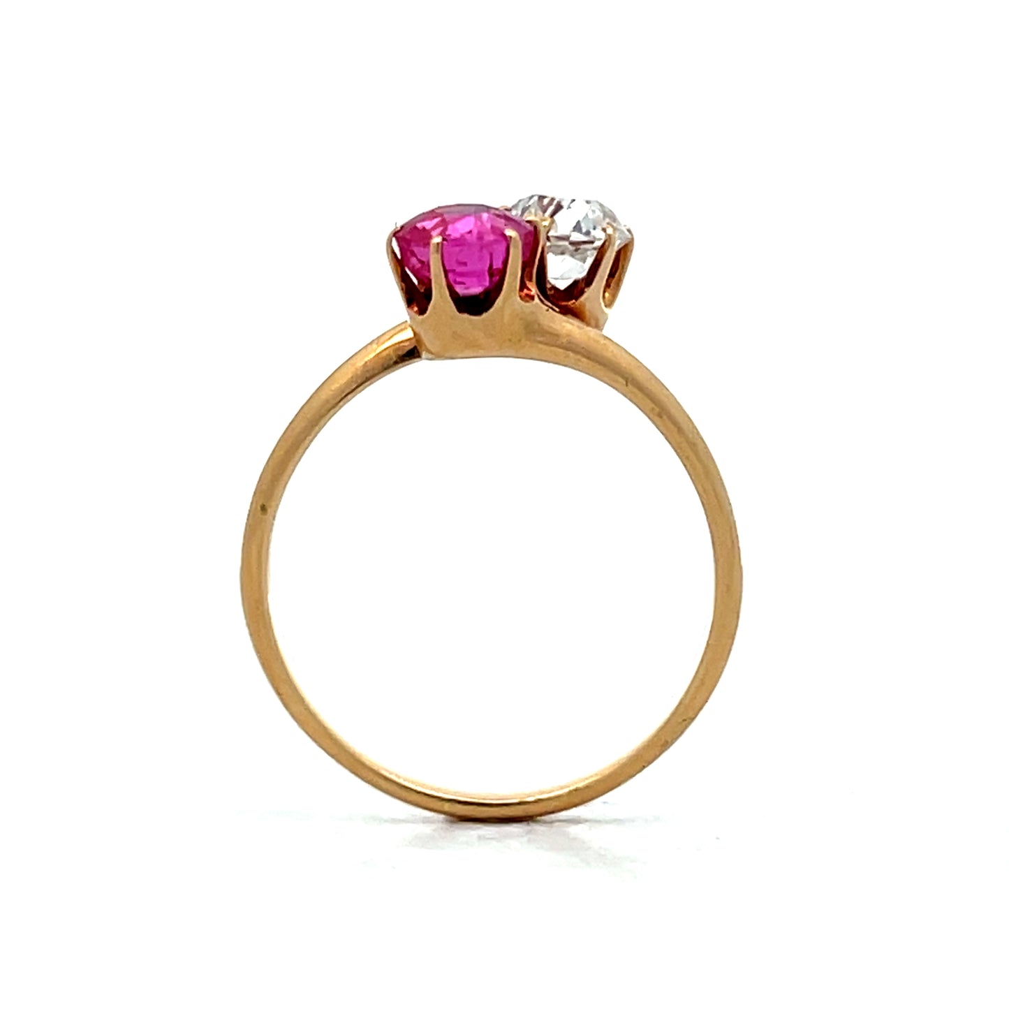 Antique Victorian Toi Et Moi Engagement Ring 14k